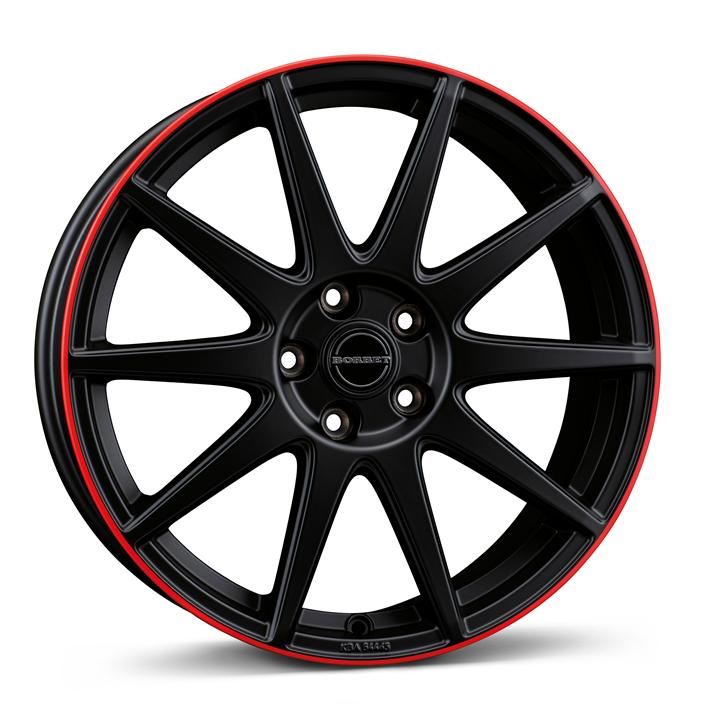 GTX black matt rim red