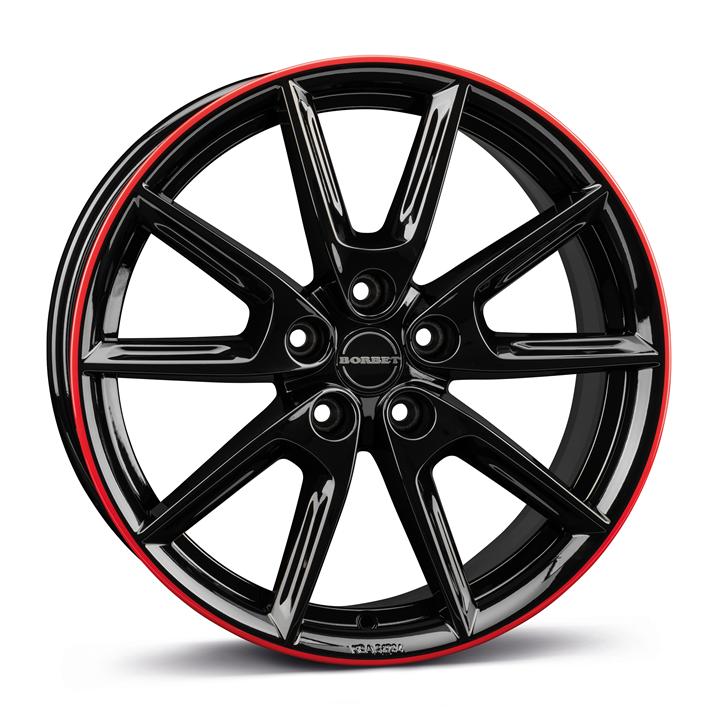 LX18 black glossy rim red