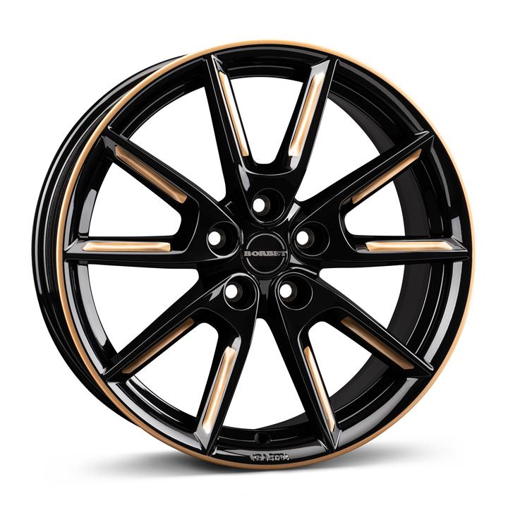 LX19 black glossy gold spoke rim